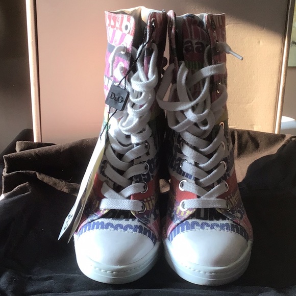 Dolce & Gabbana boots printed sneakers 37.5 D&G - Picture 4 of 8